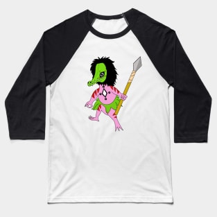 Axolotl Warrior with Apeodile Mask Baseball T-Shirt